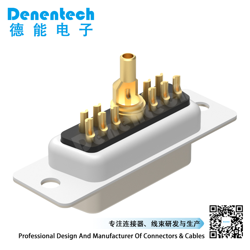 Denentech corrosion resistant 11W1 high power DB connector female coaxial waterproof power connector solder d-sub connector